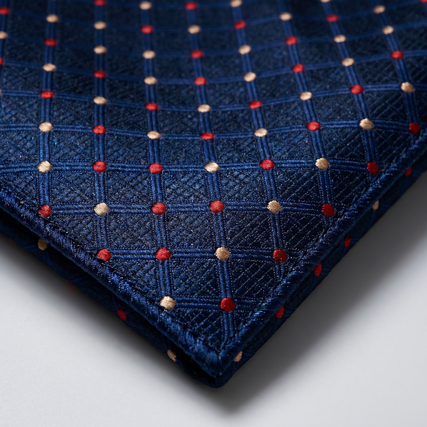 The Navy Grid Accent Pocket Square