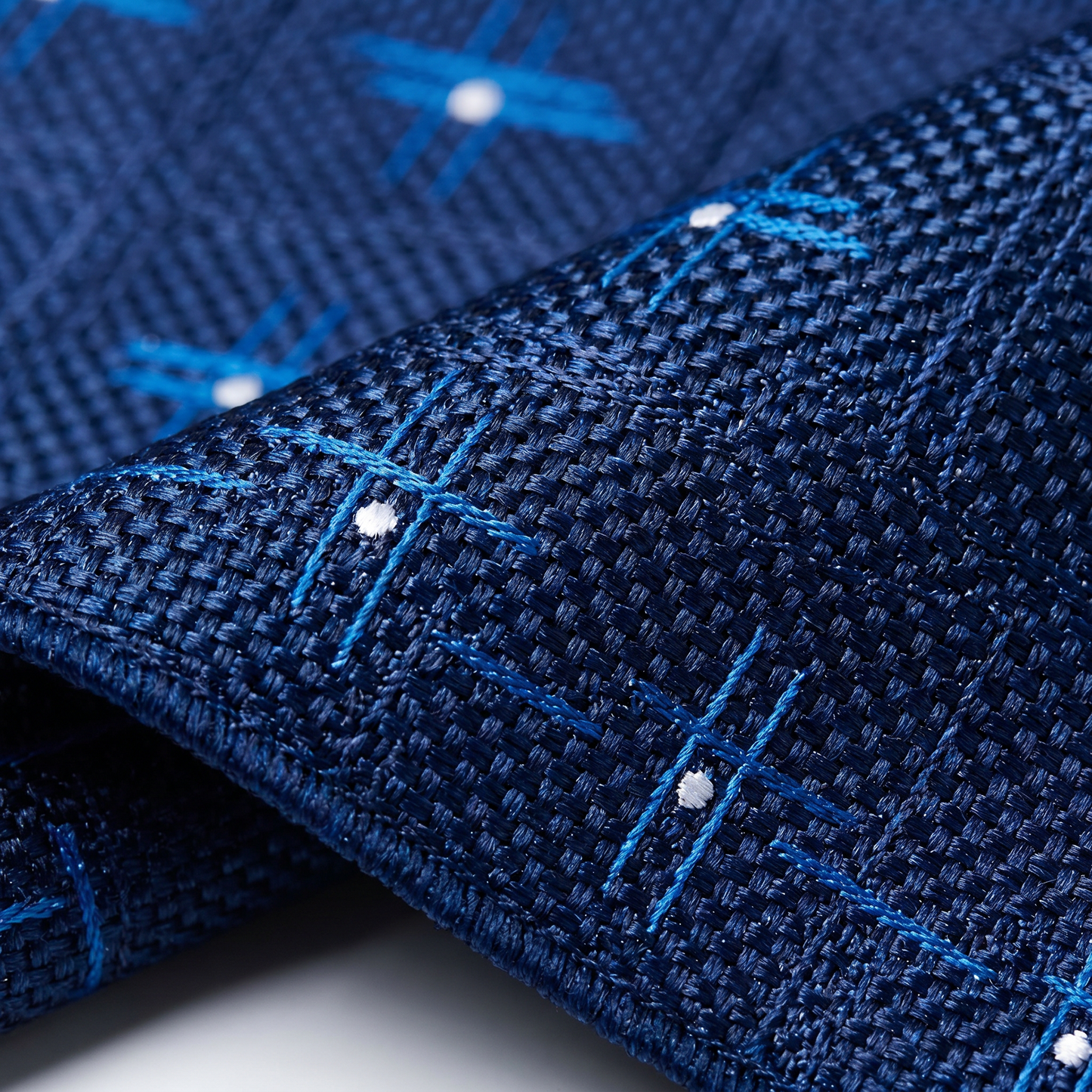 The Midnight Crosshatch Pocket Square