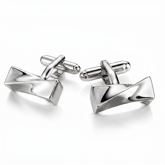 The Silver Fold Cufflinks
