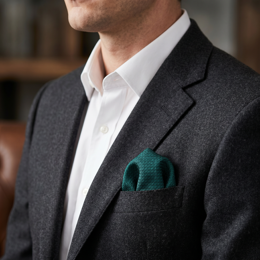 The Emerald Texture Pocket Square