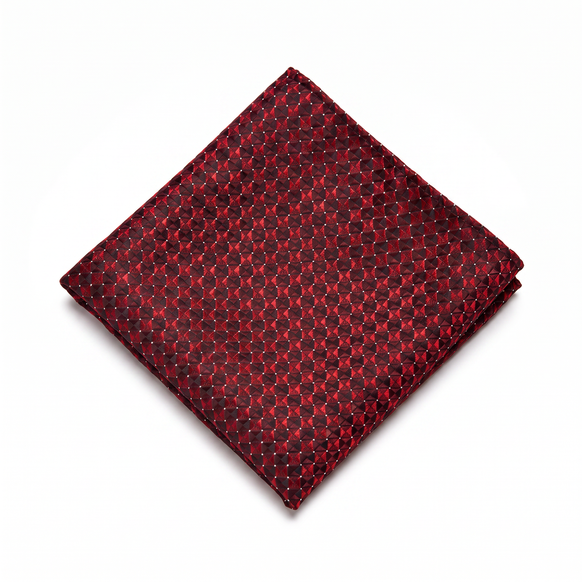 The Crimson Geometric Pocket Square