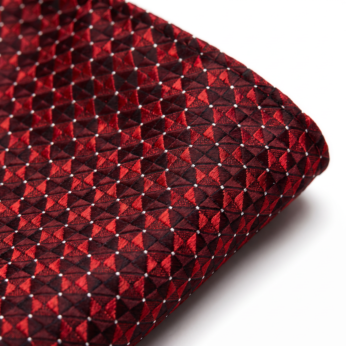 The Crimson Geometric Pocket Square