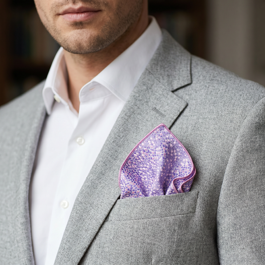 The Lavender Mosaic Pocket Square