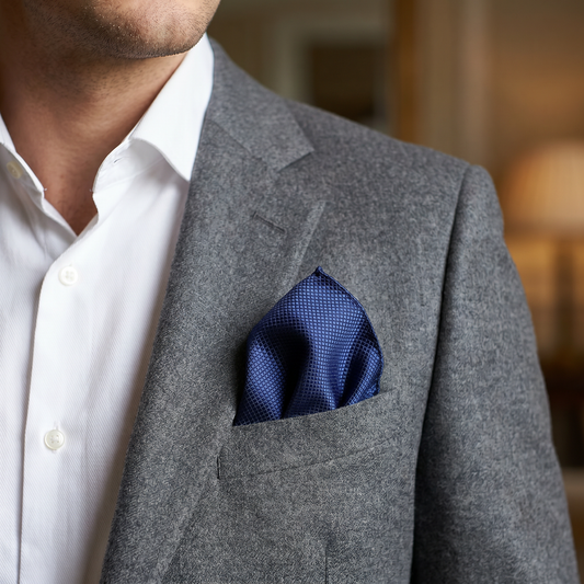 The Navy Textured Pocket Square
