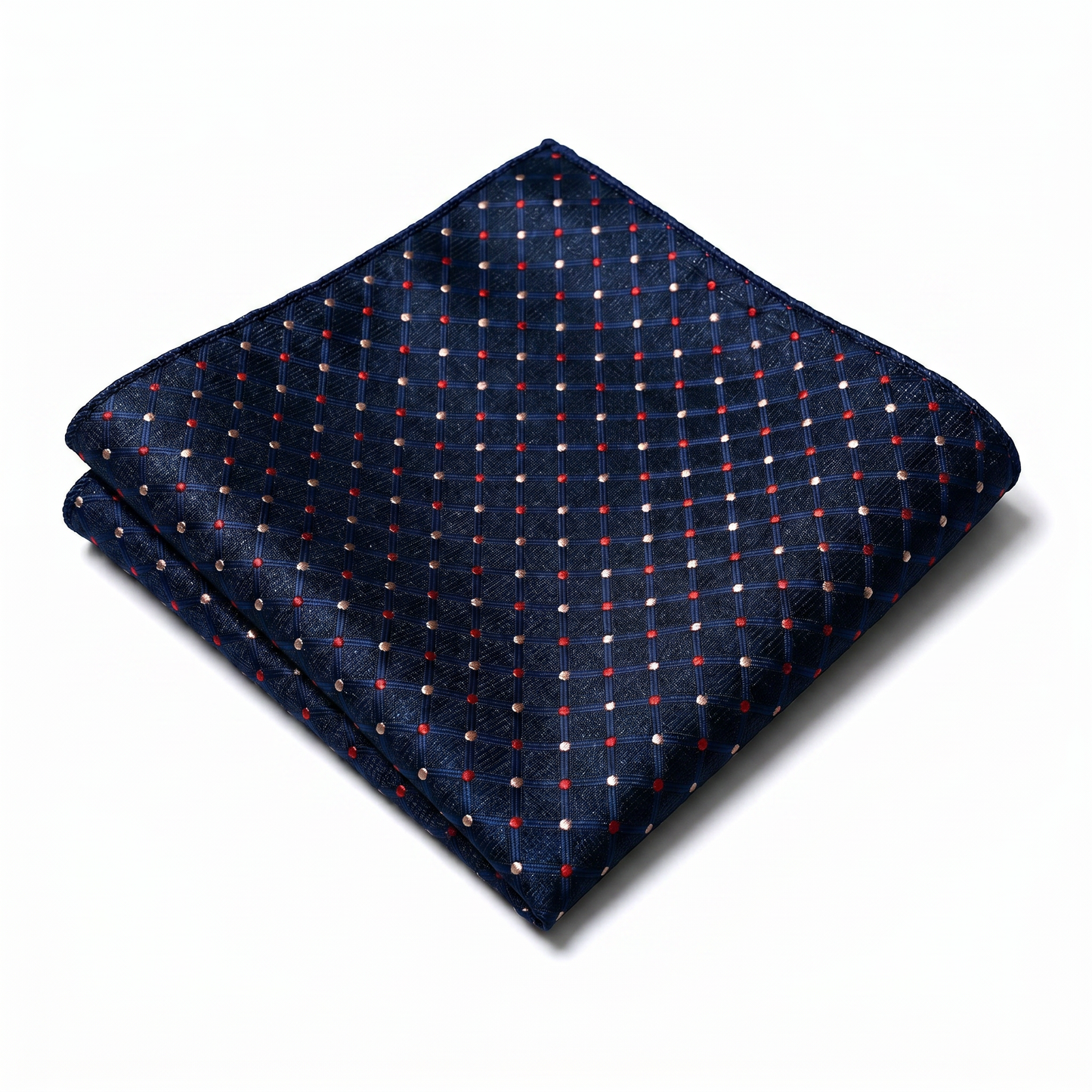 The Navy Grid Accent Pocket Square