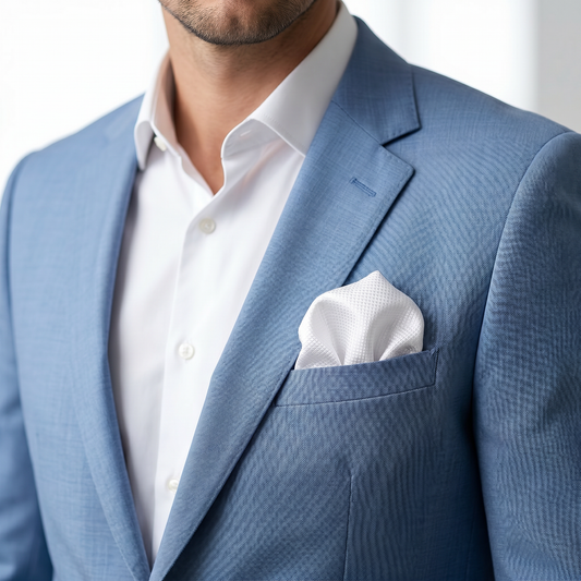 The White Textured Pocket Square
