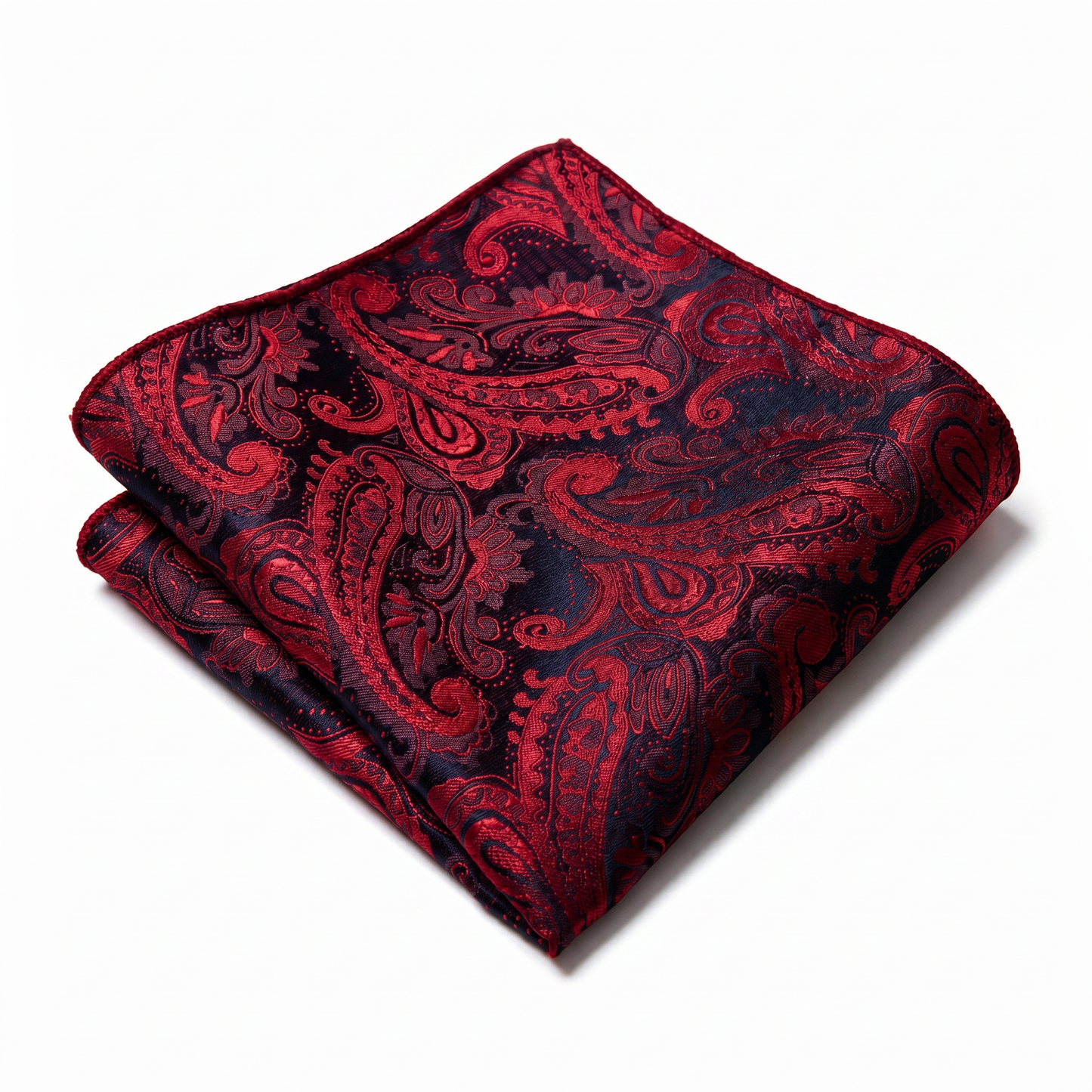 The Crimson Paisley Pocket Square