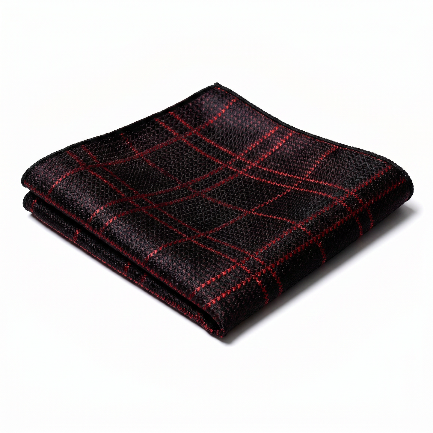 The Crimson Check Pocket Square