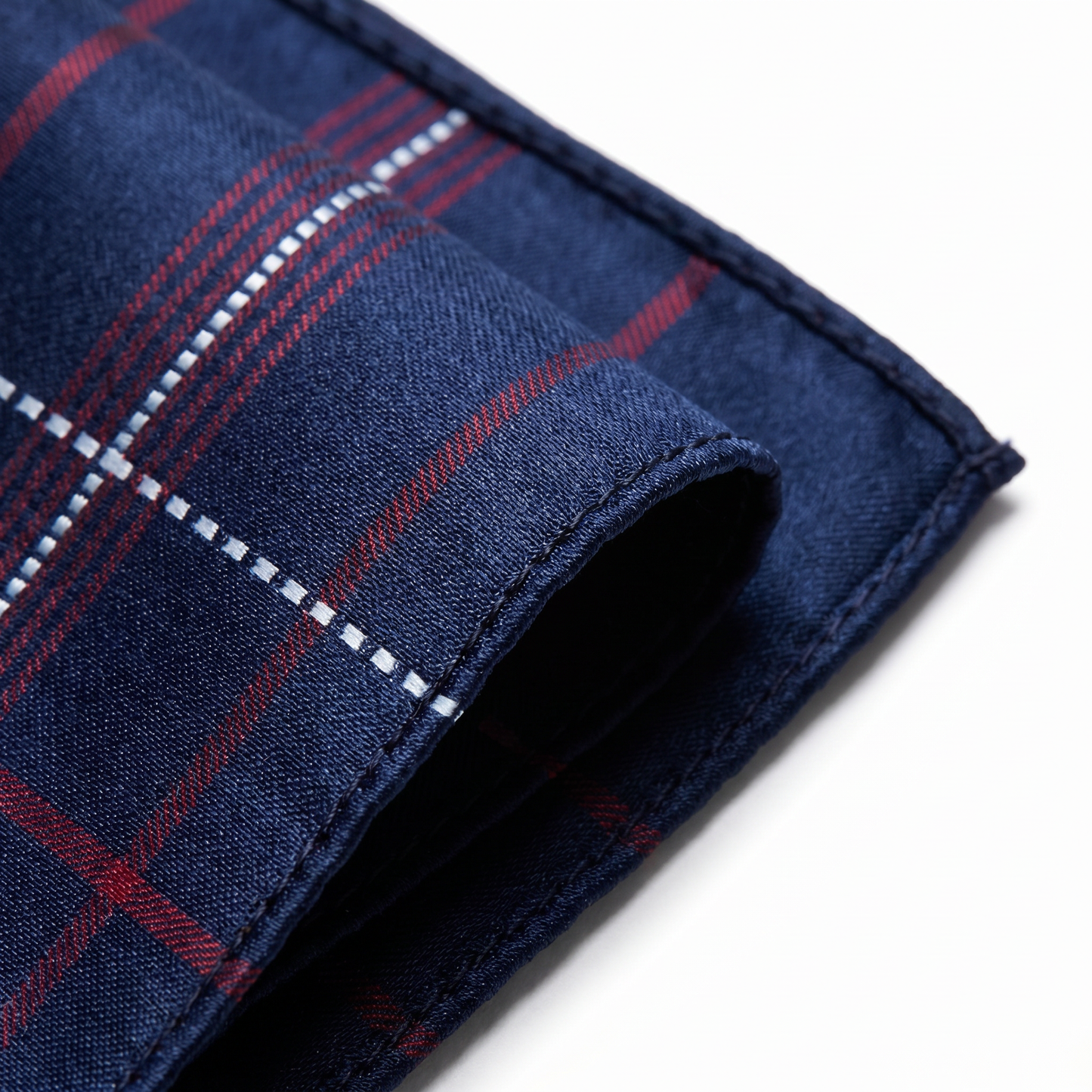 The Navy Plaid Pocket Square