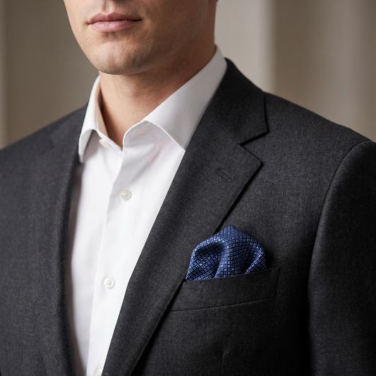 Midnight Blue Textured Pocket Square