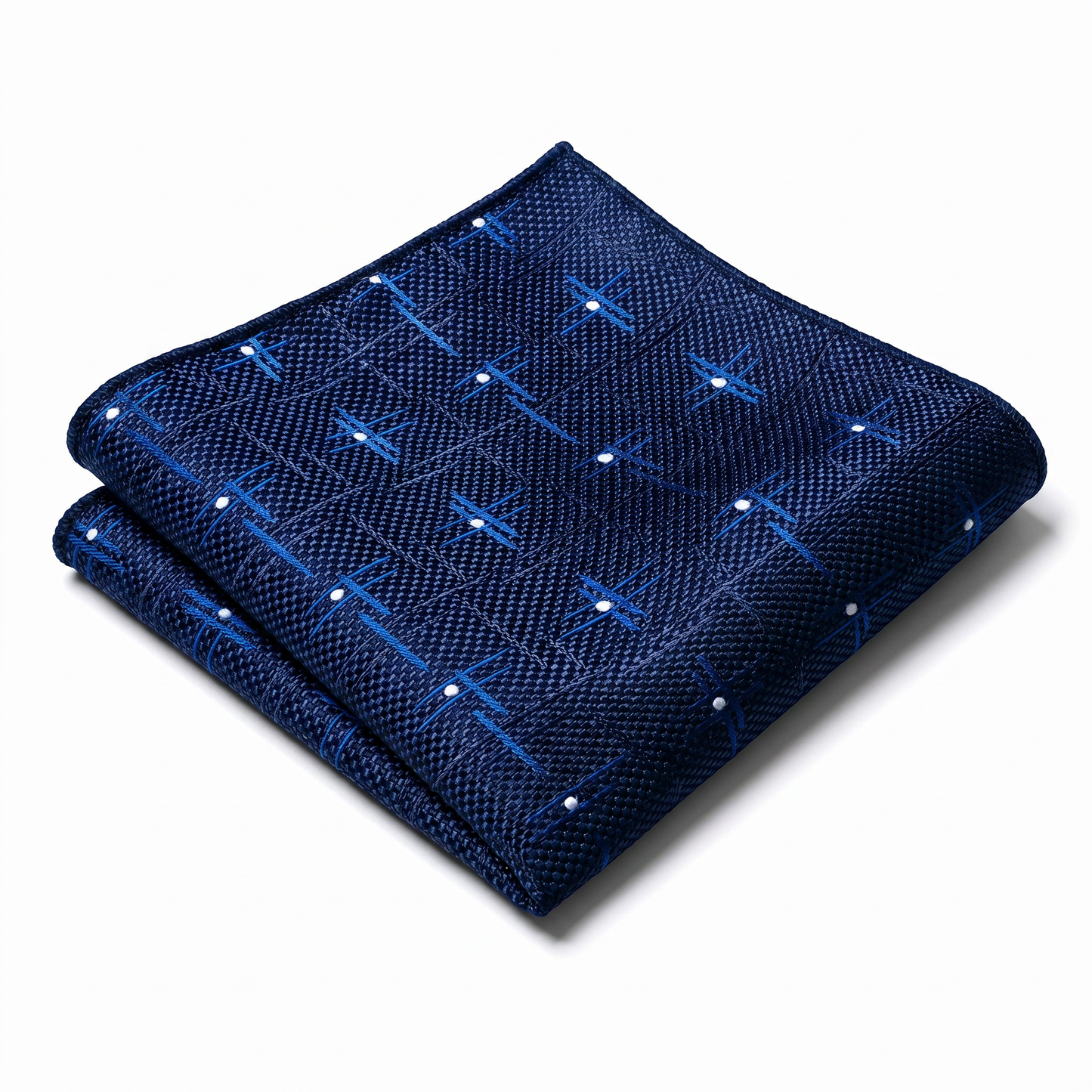 The Midnight Crosshatch Pocket Square