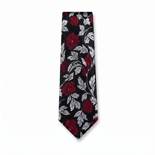 The Crimson Noir Floral Tie