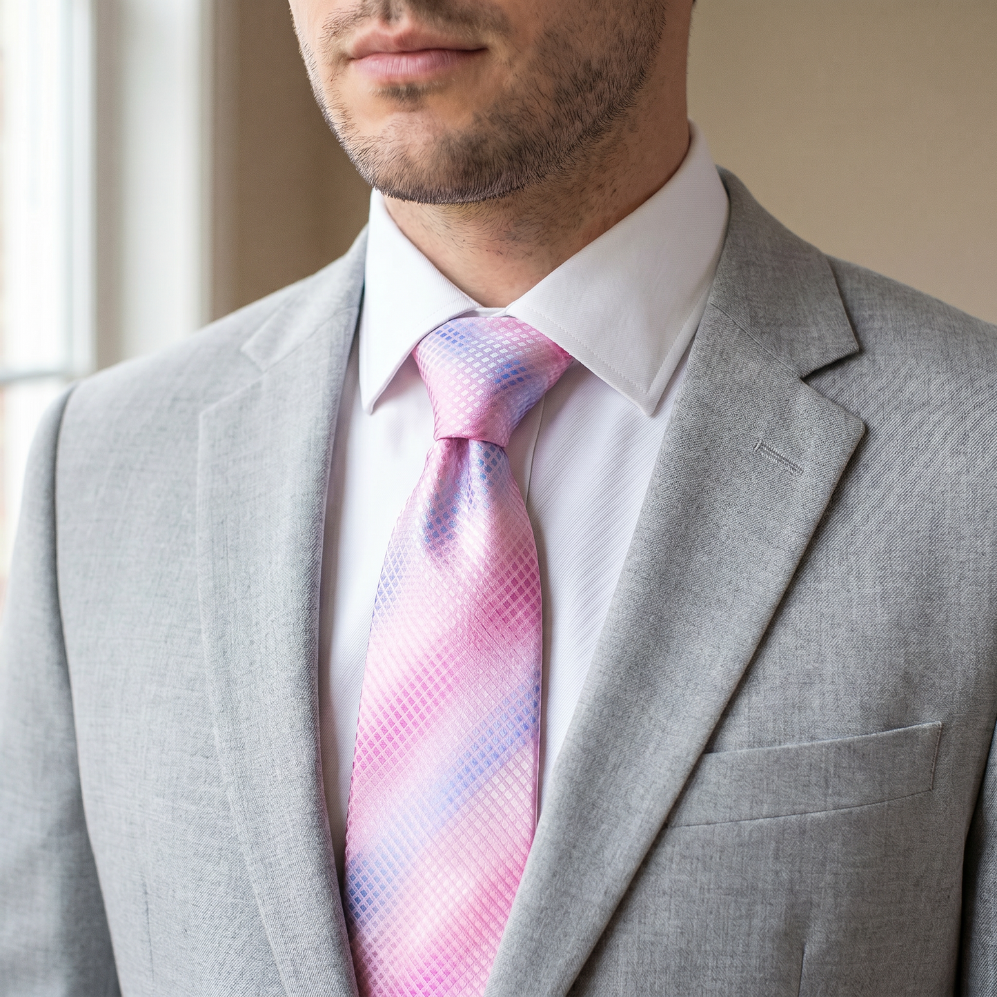 The Rose Quartz Lattice Tie