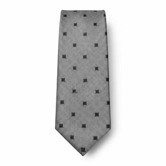 The Silver Micro-Dot Tie