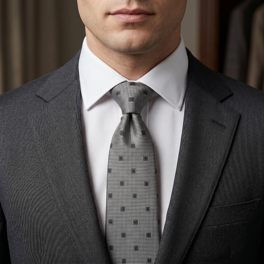 The Silver Micro-Dot Tie