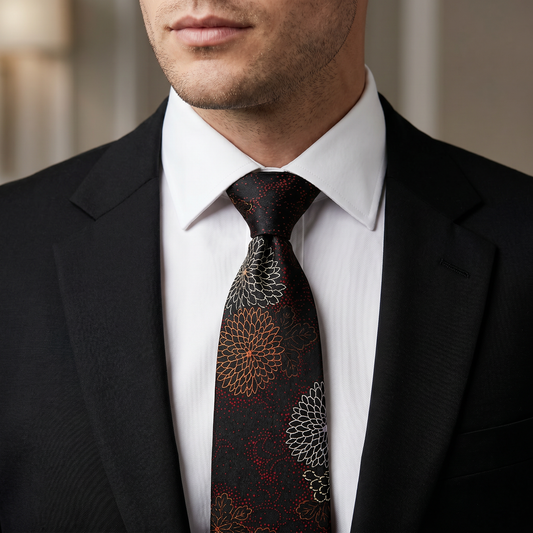 The Midnight Bloom Tie